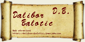 Dalibor Balotić vizit kartica